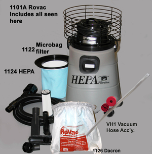 1101-A One Motor Rovac w/Hose Cage, VH1 Soft 5/8" ID hose and 1.5" hose and accy's